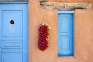 Colored doors and Chilis in Taos