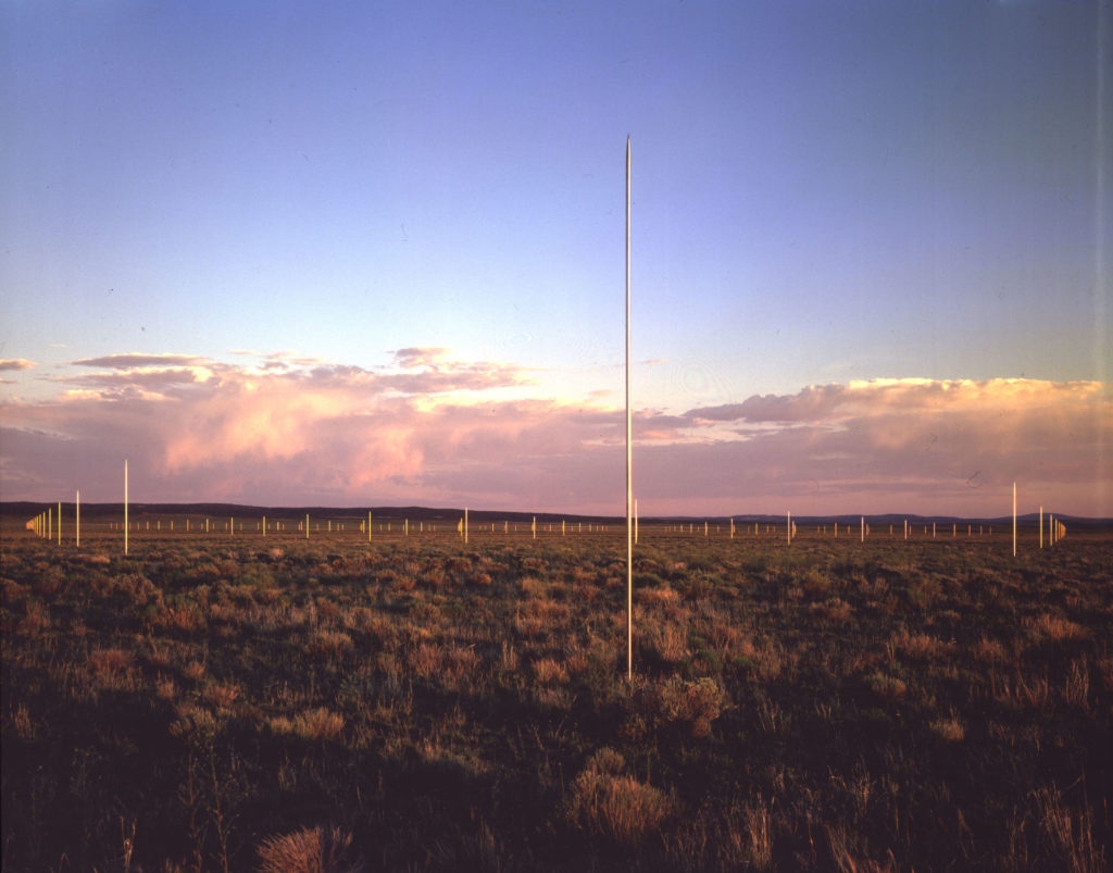 Walter De Maria's Lightening Field in New Mexico (Credit: Joh Cliett, Dia Art Foundation)